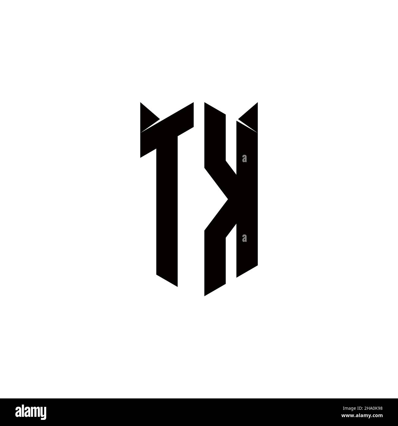 TK Logo Monogramm mit Schild Form Designs Vorlage Vektor-Symbol modern Stock Vektor