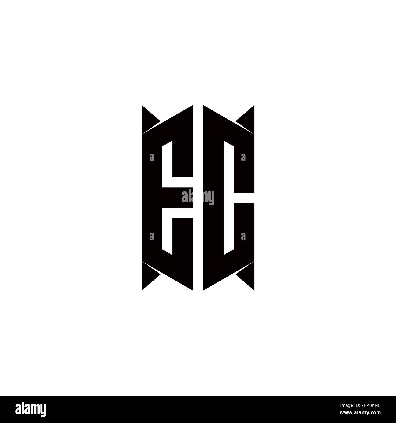 EC Logo Monogramm mit Schild Form Designs Vorlage Vektor-Symbol modern Stock Vektor