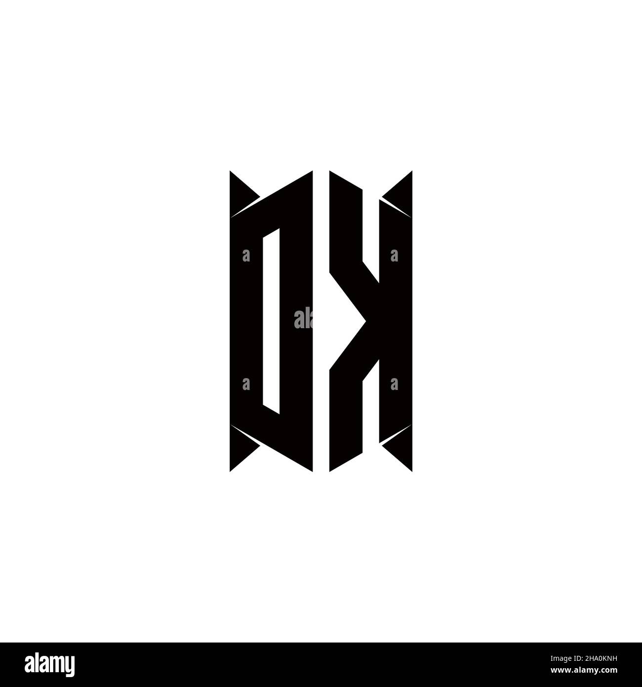 DK Logo Monogramm mit Schild Form Designs Vorlage Vektor-Symbol modern Stock Vektor