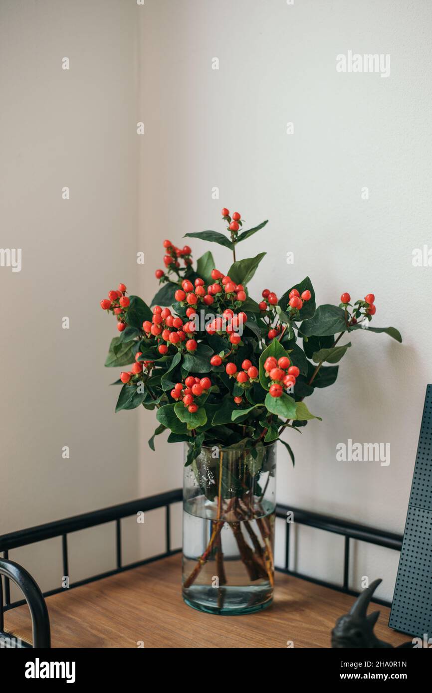 Micky Maus Pflanzen Vase im weißen Wandraum Stockfoto