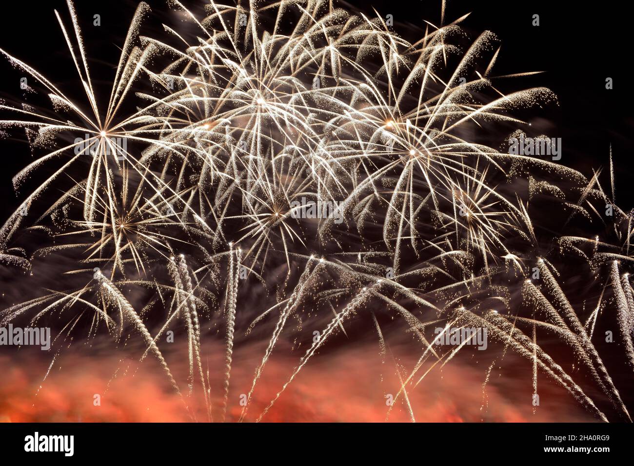 Fireworks, Cooper's Lake, Butler County, Pennsylvania Stockfoto