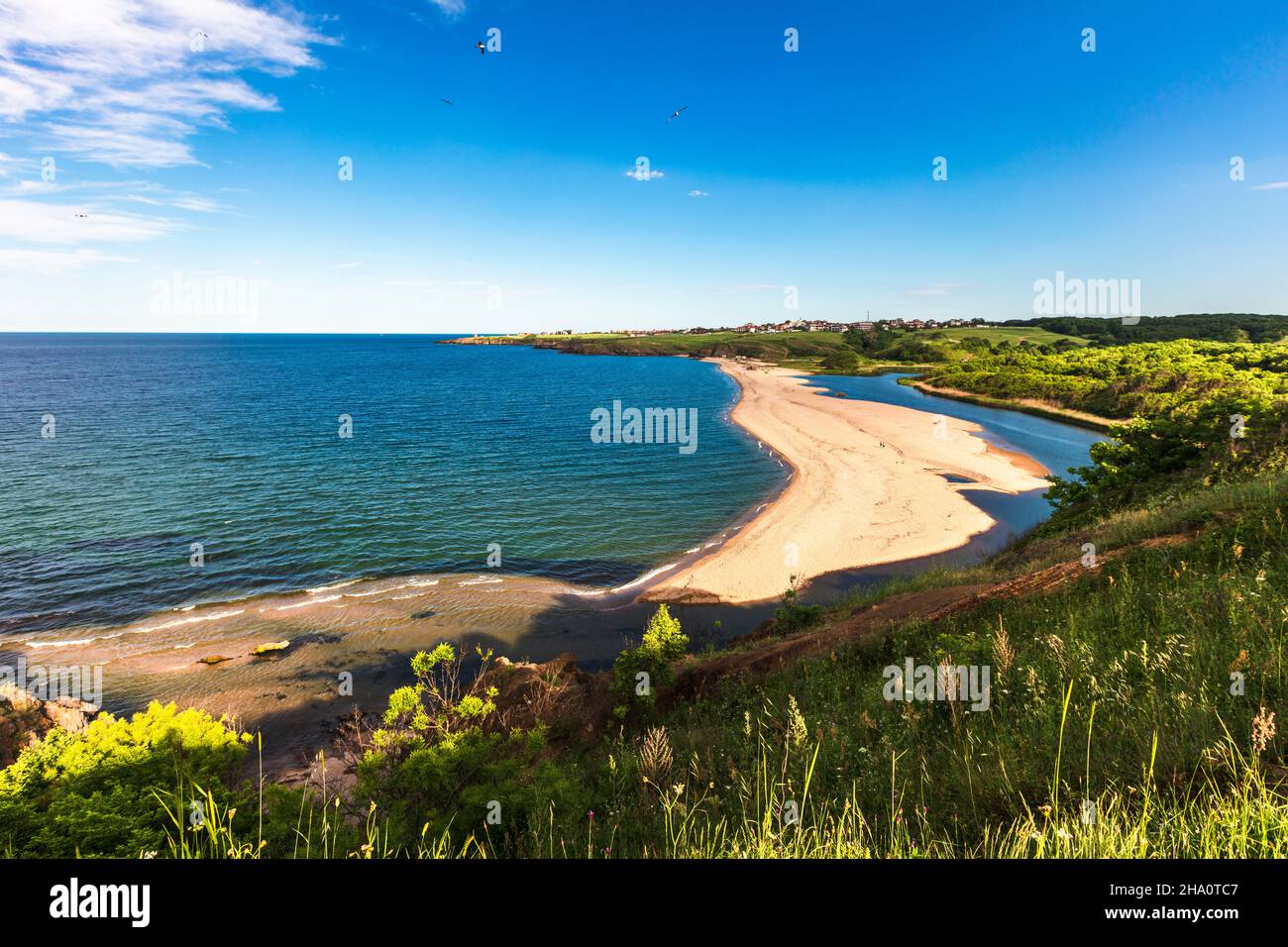 Die Mündung des Flusses Veleka Stockfoto