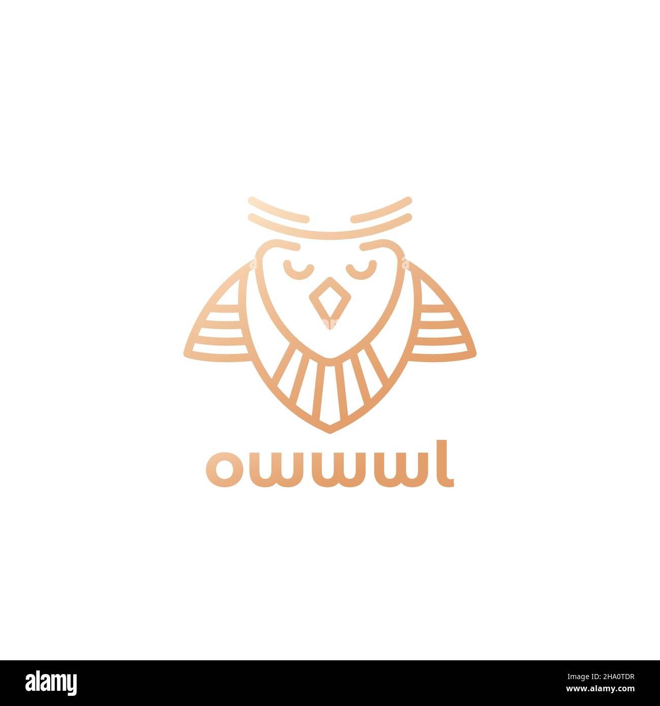 Eule-Logo im Liniendesign Stock Vektor