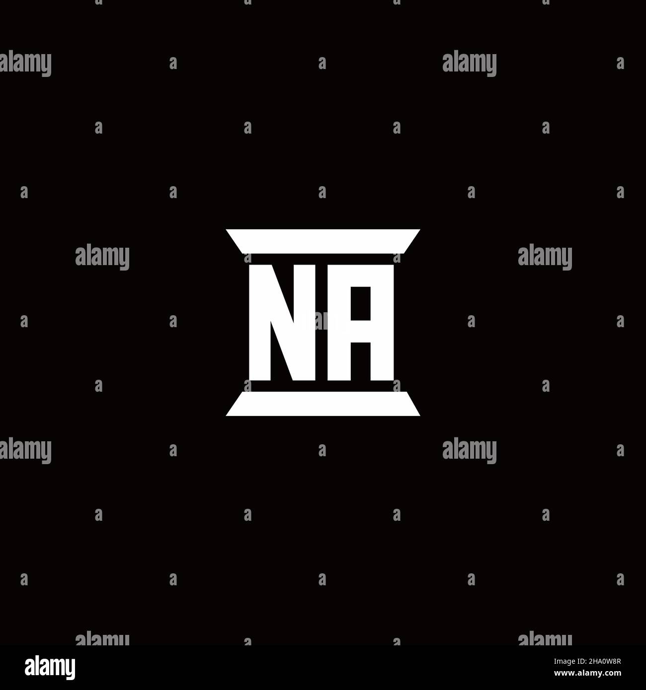 NA Logo Initial Letter Monogram mit abstrakter kreisförmiger Designvorlage isoliert auf weißem Hintergrund Stock Vektor