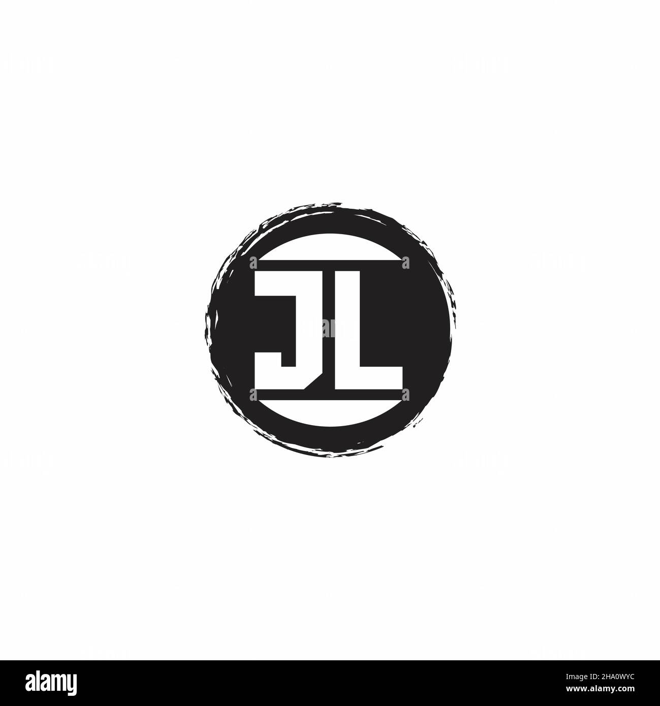 JL Logo Initial Letter Monogram mit abstrakter kreisförmiger Designvorlage isoliert auf weißem Hintergrund Stock Vektor