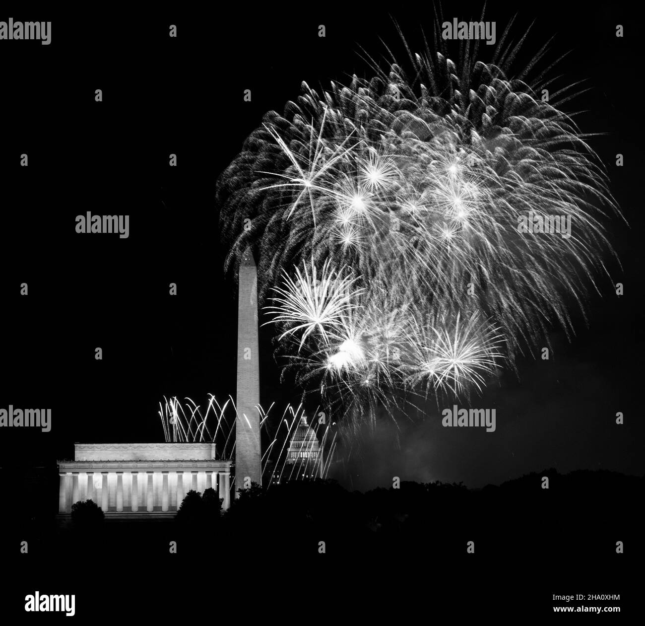 Feuerwerk über Washington, DC USA Stockfoto