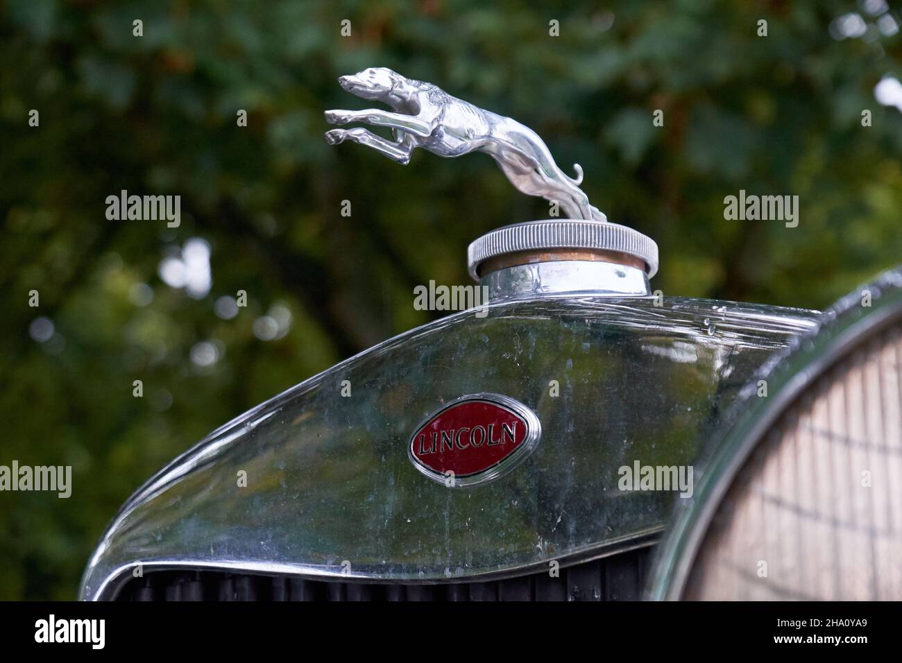 Klassisches Lincoln Motorhaube Maskottchen Stockfoto