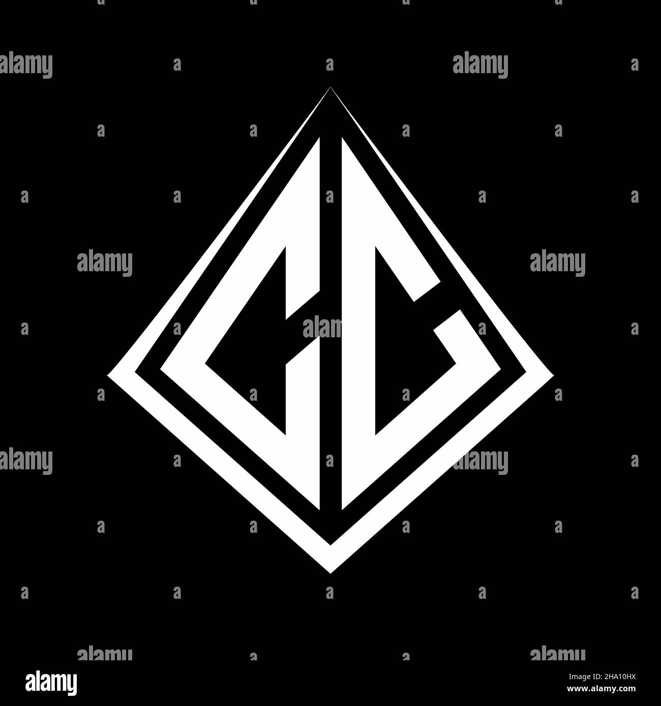 CC-Logo Buchstaben Monogramm mit prisma Form Design Vorlage Vektor-Symbol modern Stock Vektor