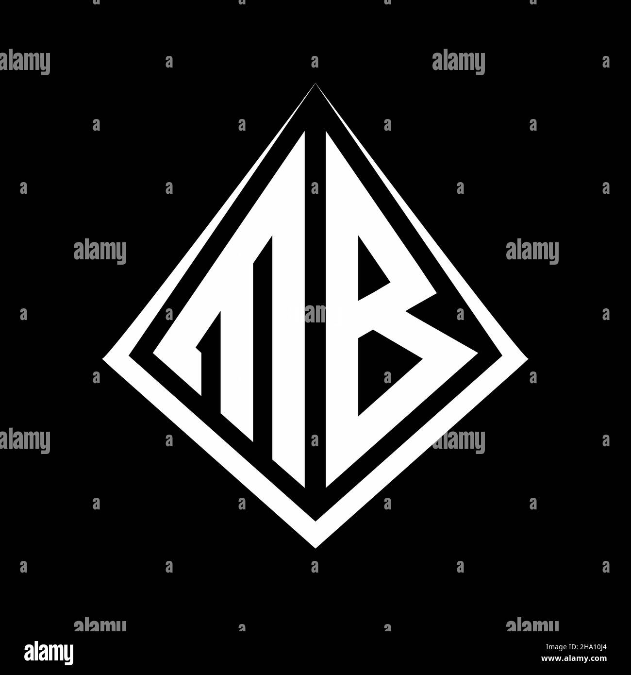 MB Logo Buchstaben Monogramm mit prisma Form Design Vorlage Vektor-Symbol modern Stock Vektor