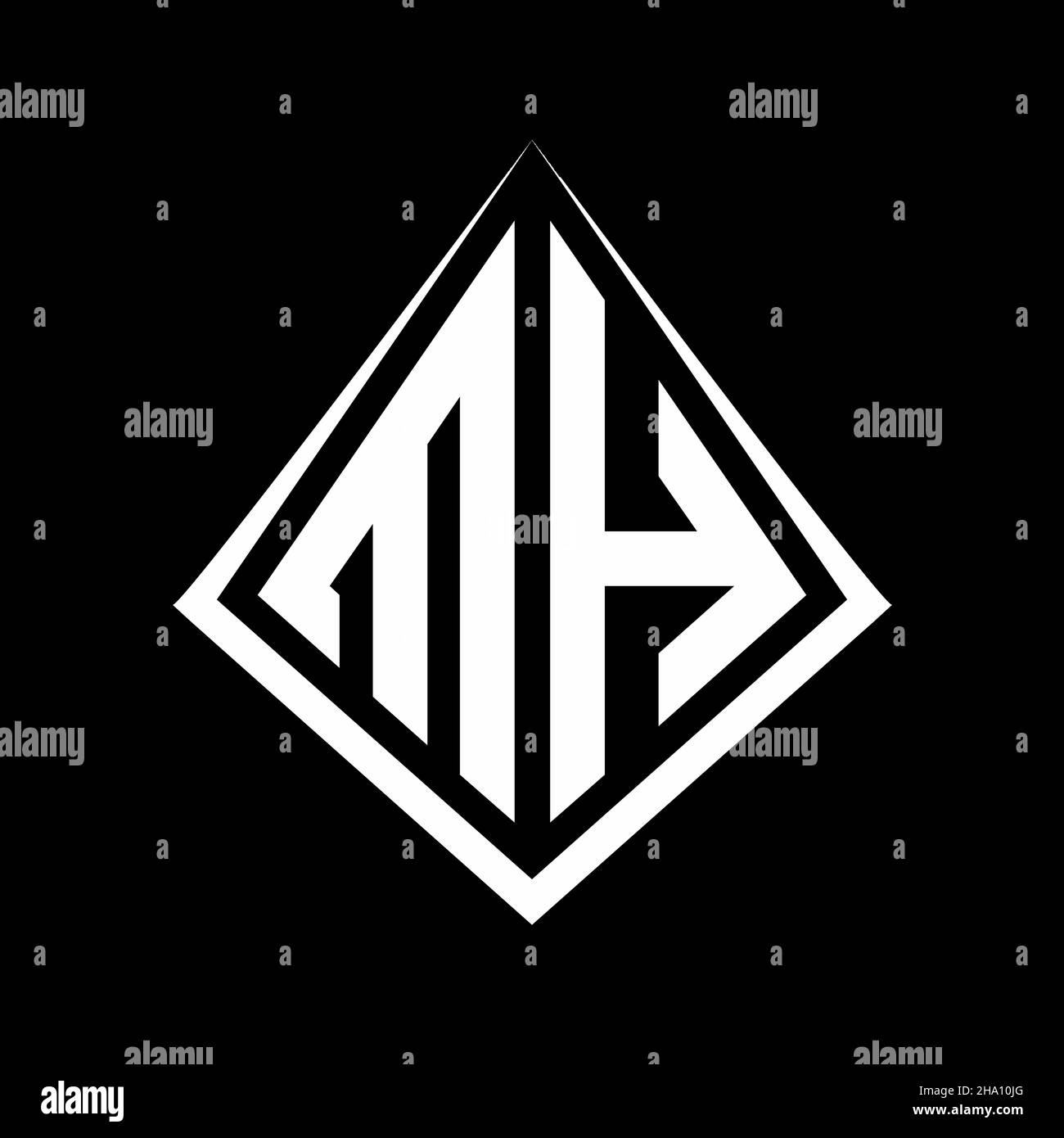 MH Logo Buchstaben Monogramm mit prisma Form Design Vorlage Vektor-Symbol modern Stock Vektor