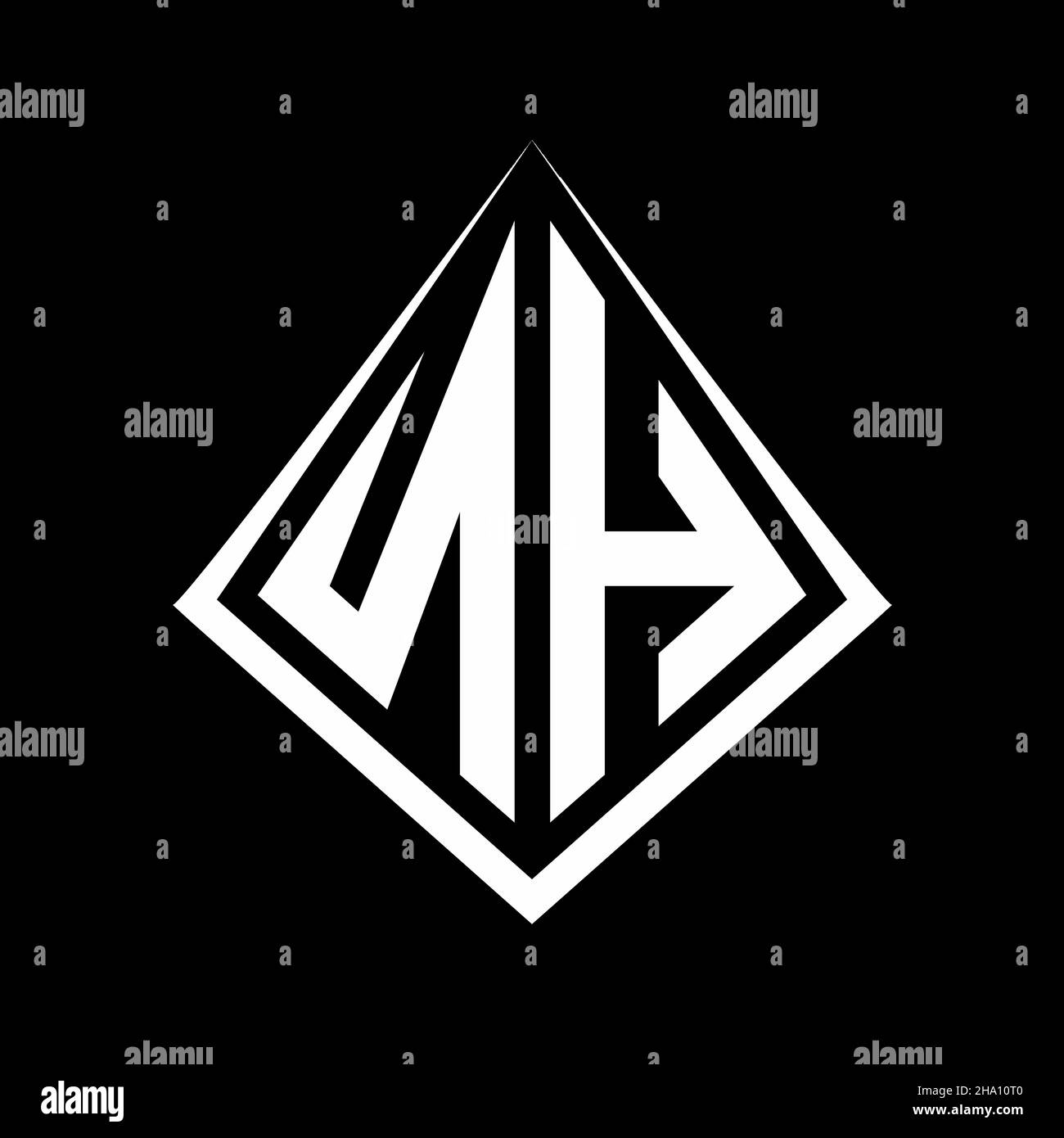NH Logo Buchstaben Monogramm mit prisma Form Design Vorlage Vektor-Symbol modern Stock Vektor