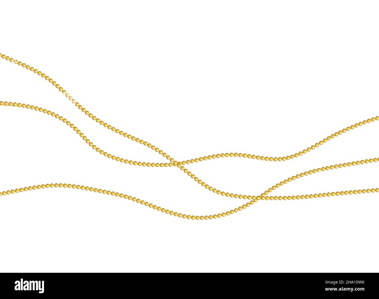 Goldkette, isoliert auf weißem Hintergrund. Vektorgrafik. Stock Vektor