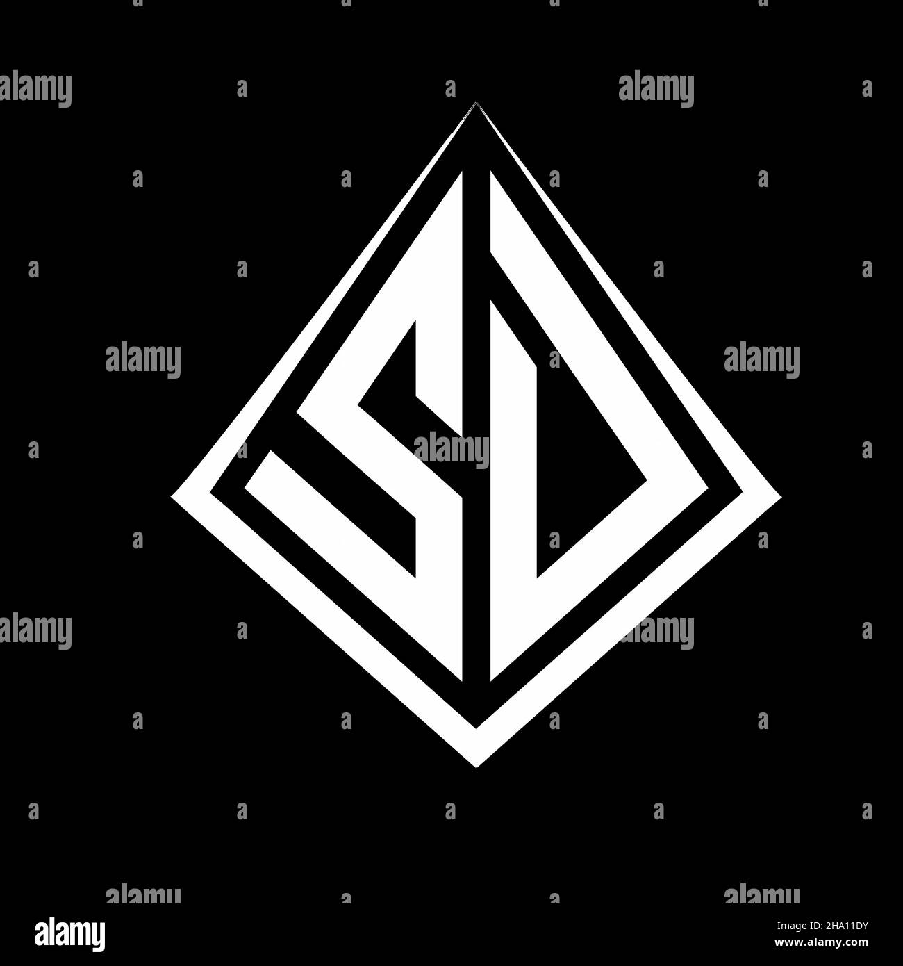 SD-Logo Buchstaben Monogramm mit prisma Form Design Vorlage Vektor-Symbol modern Stock Vektor