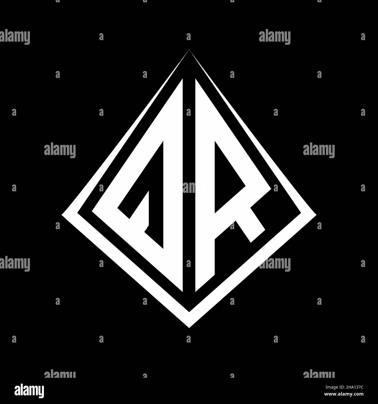 QR-Logo Buchstaben Monogramm mit prisma Form Design Vorlage Vektor-Symbol modern Stock Vektor