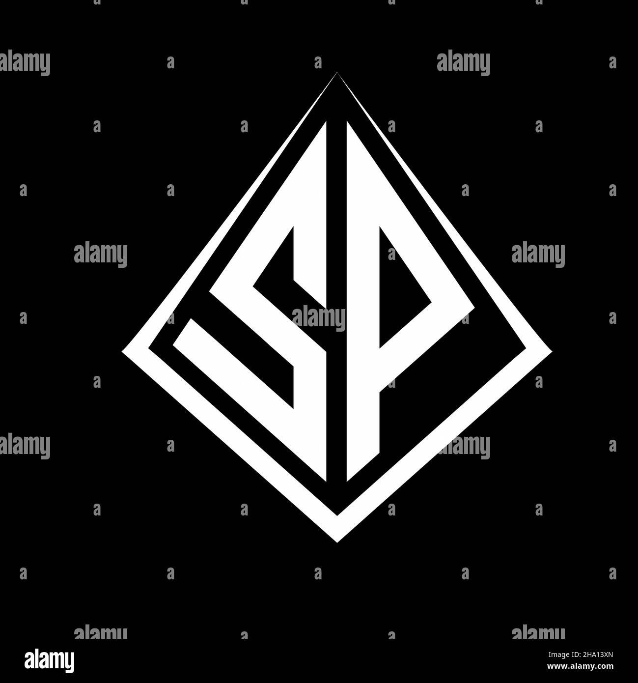 SP Logo Buchstaben Monogramm mit prisma Form Design Vorlage Vektor-Symbol modern Stock Vektor