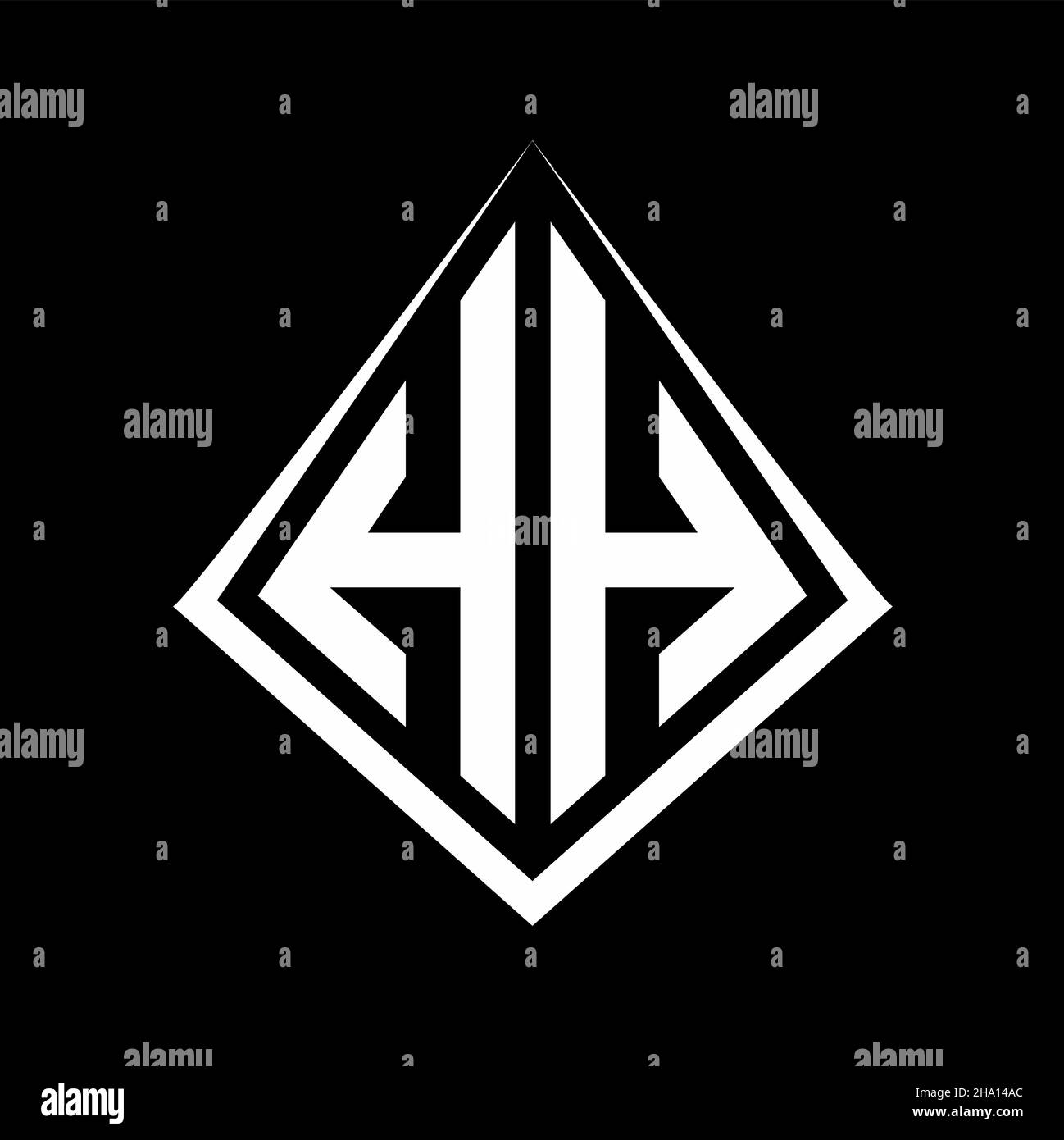 HH Logo Buchstaben Monogramm mit prisma Form Design Vorlage Vektor-Symbol modern Stock Vektor