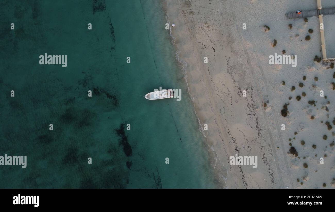 Abudhabi Beach Drohnenaufnahmen Stockfoto