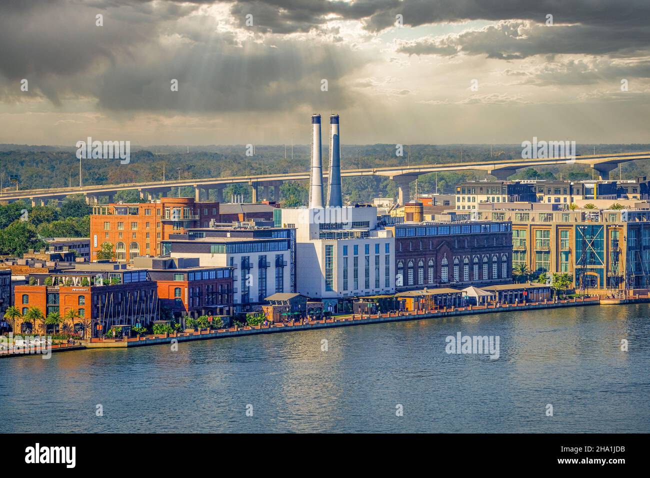 Savannah s Werk Riverside District Stockfoto