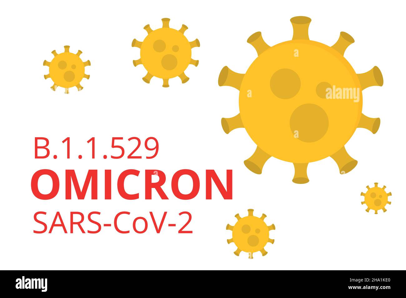 Omicron Neues SARS-Mutationskonzept der Variante B.1.1.529. Gesundheitsrisiko. Kampf Gegen Coronavirus Stock Vektor