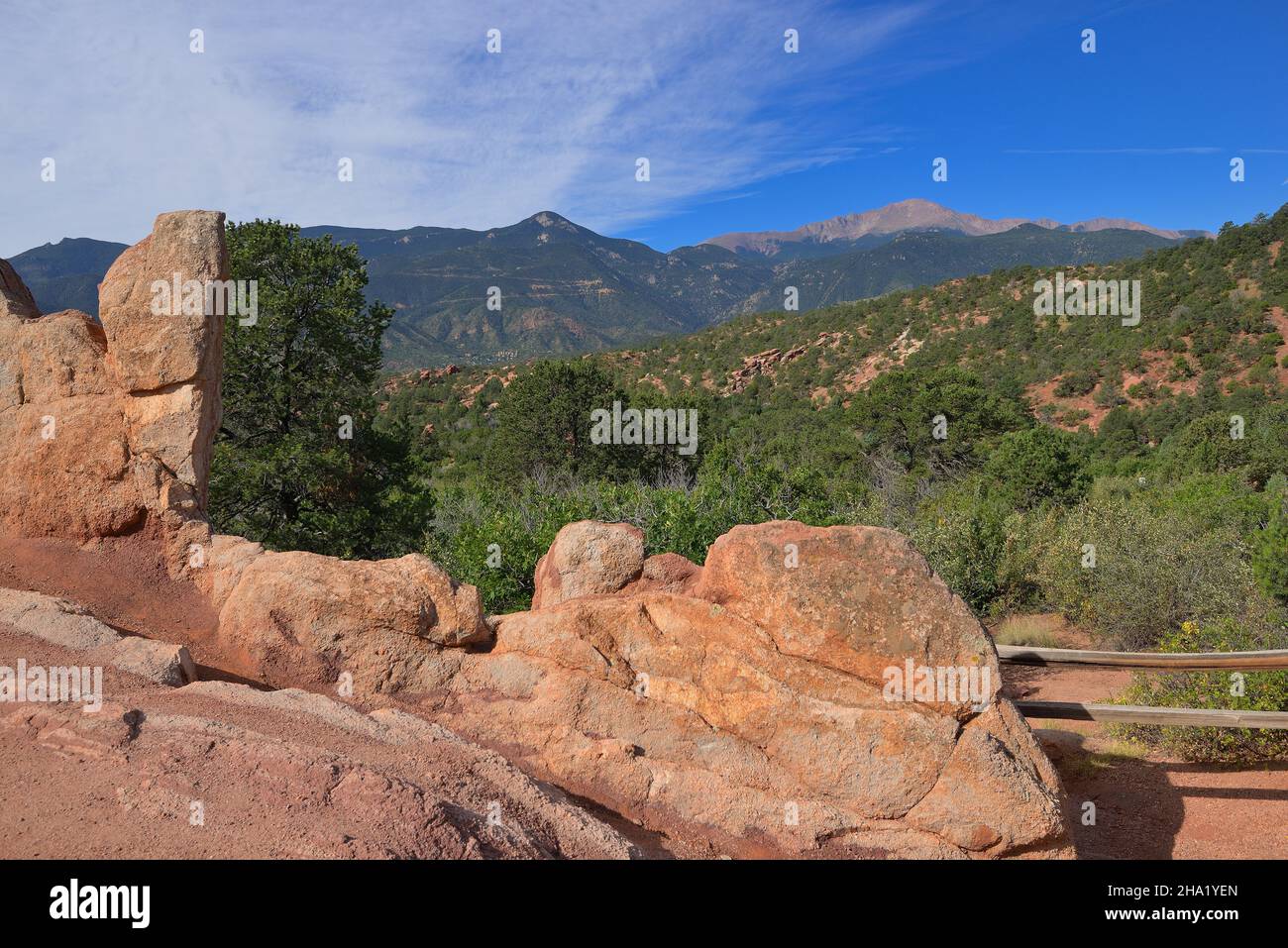 Der erstaunliche Garten der Götter im Morgenlicht, Colorado Springs CO Stockfoto