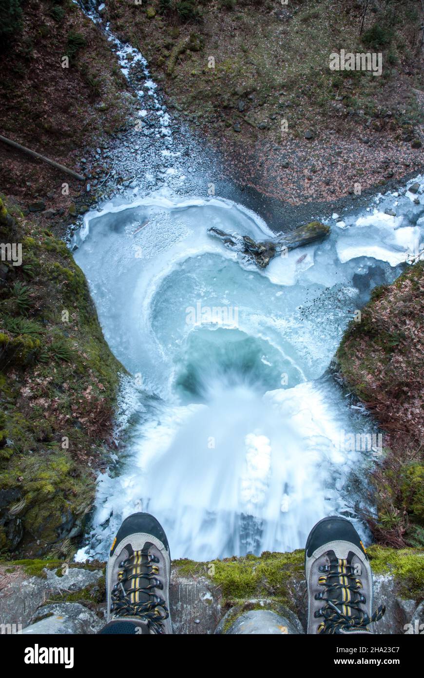 Winter in der Columbia River Gorge, Oregon. Stockfoto