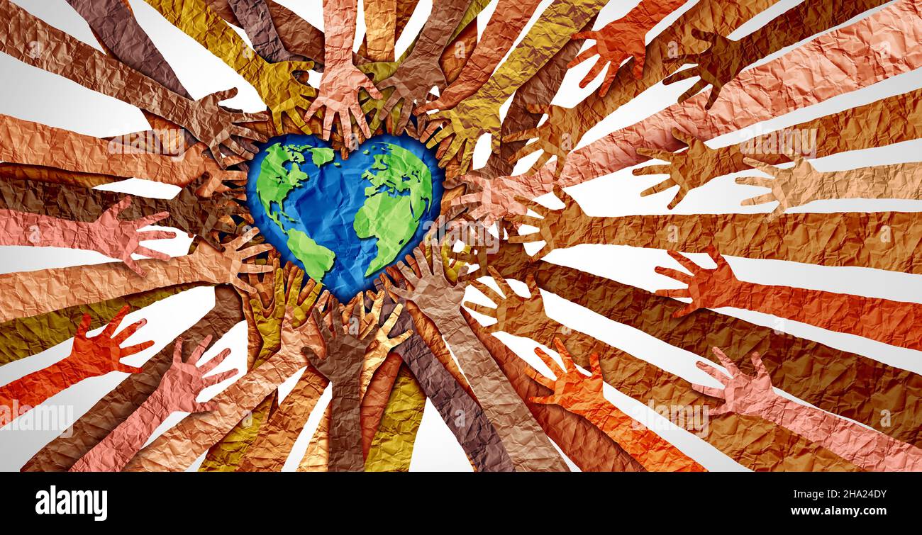 Earth Day und speichern Sie den Planeten Umwelt Umweltschutz durch die Weltgemeinschaft. Stockfoto