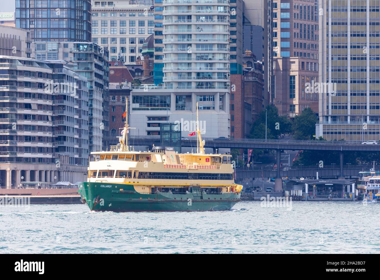 Manly Fähre, MV Collaroy Sydney Süßwasserfähre im Hafen von Sydney, Abfahrt Circular Quay Fährhafen, Sydney, Australien Stockfoto