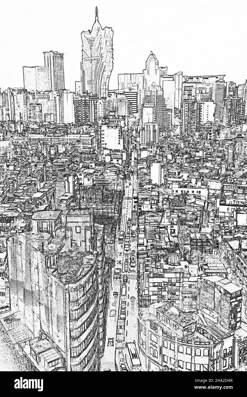 Luftaufnahme der Stadt Macau, China Stockfoto