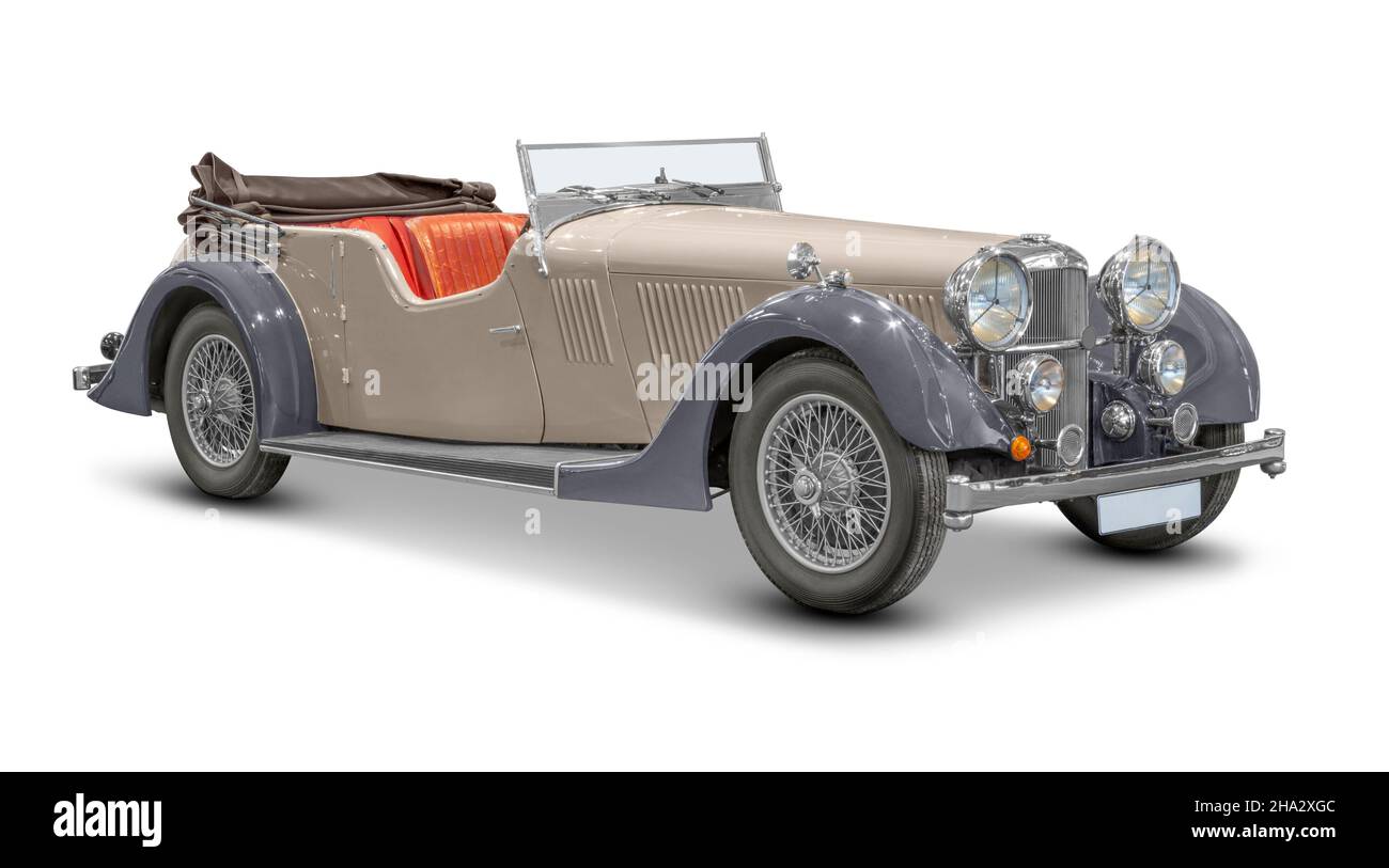 Oldtimer isoliert in weißem Rücken mit Schatten Stockfoto