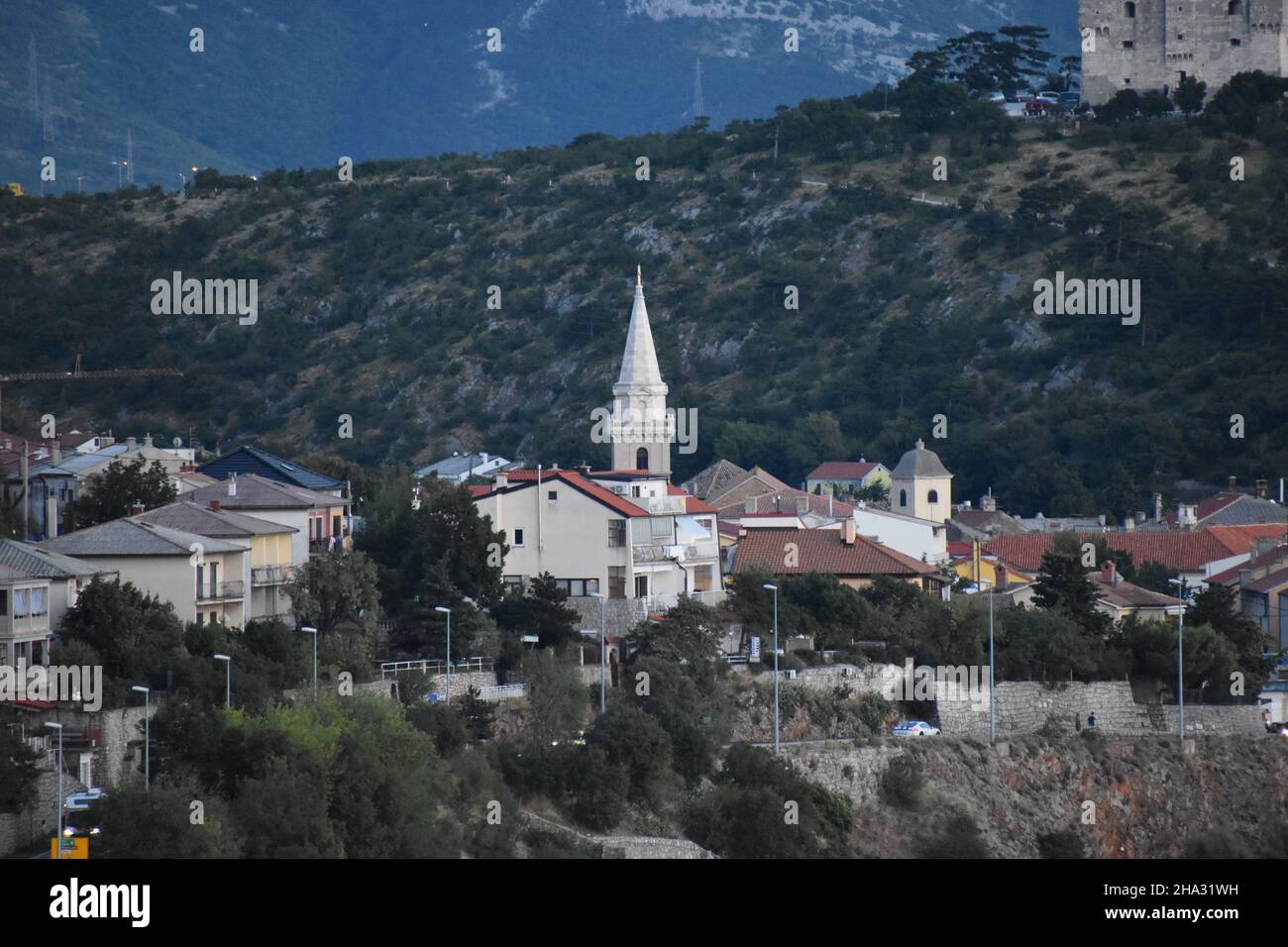 Landschaft von Senj Altstadt, adriaküste, Kroatien, Balkan, Europa Stockfoto