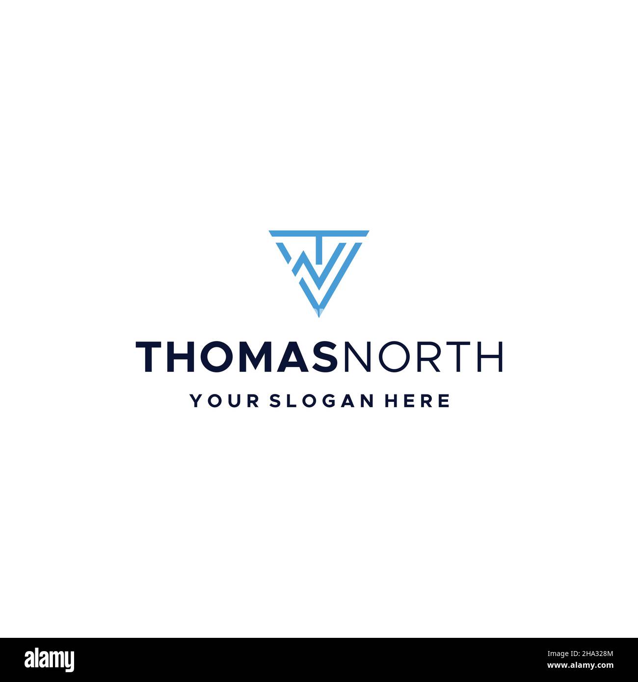 Minimalistisches, flaches Design mit TN-THOMASNORTH-Logo Stock Vektor