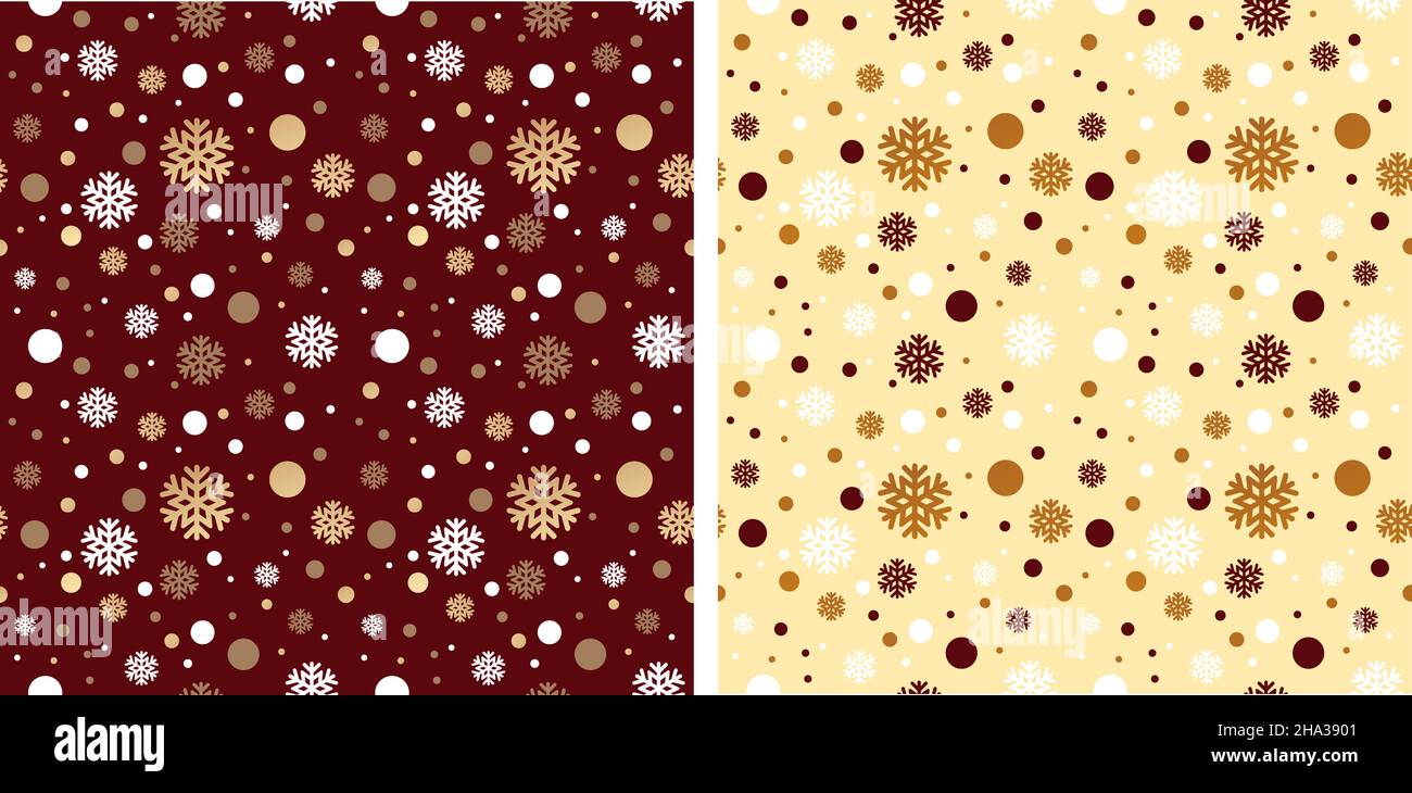 Weihnachts-Schneeflocke-Muster Mit Punktmuster Stock Vektor