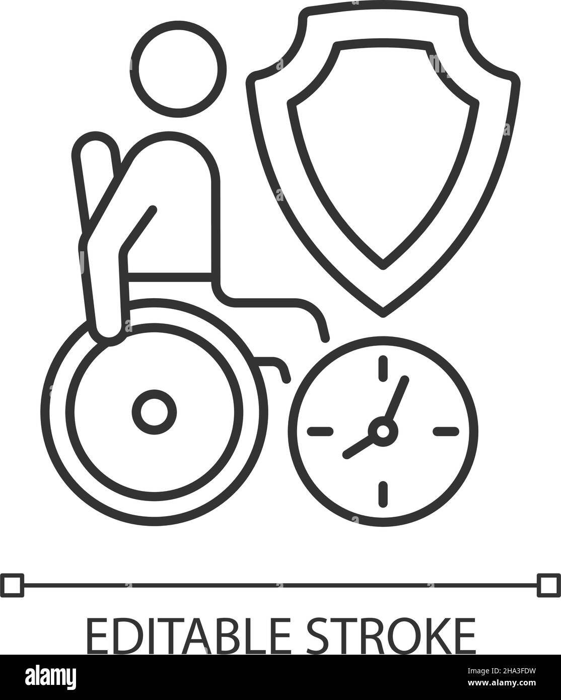 Lineares Symbol für die Pflegeversicherung Stock Vektor