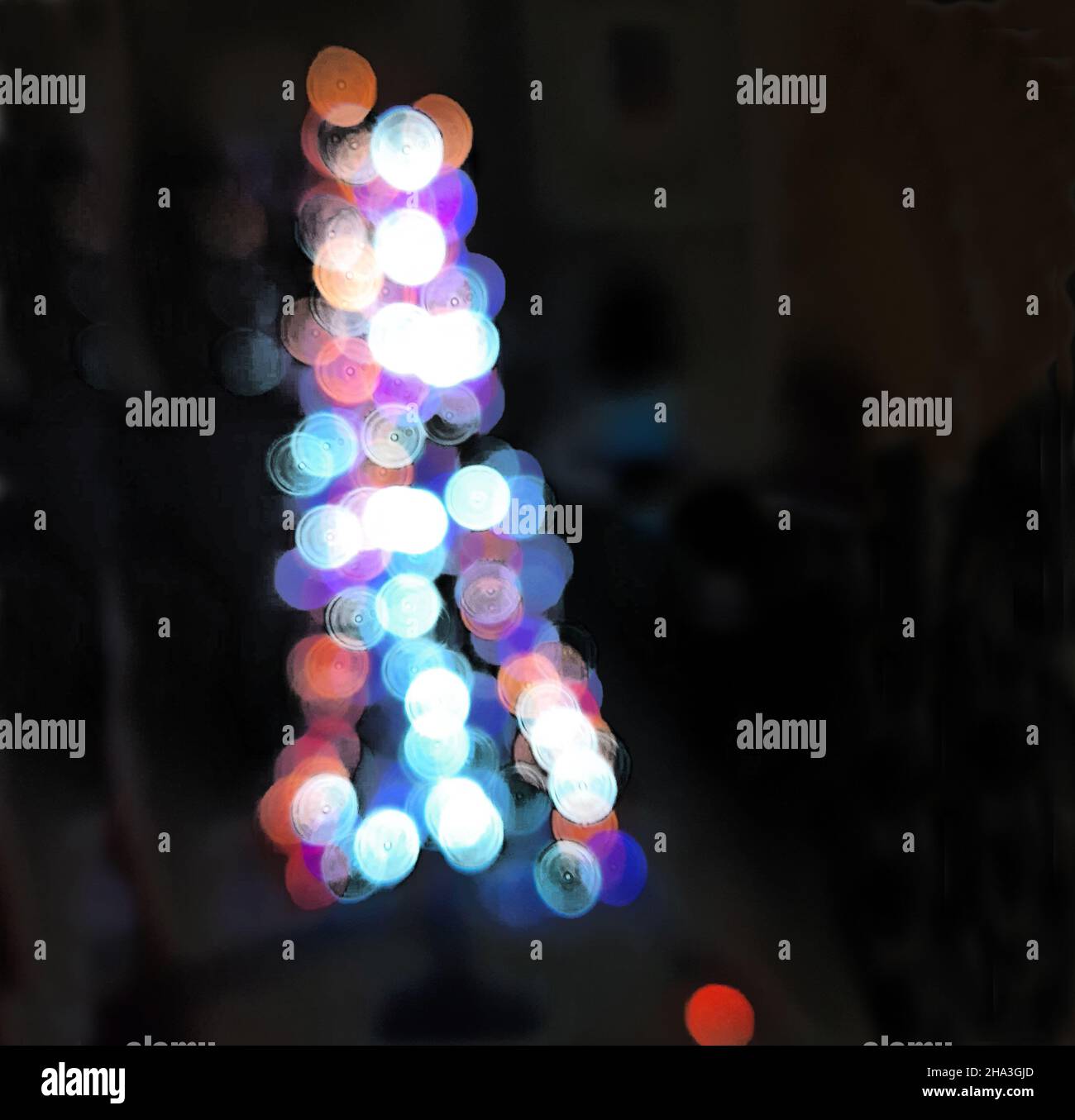 Weihnachtsbaum aus Fokus Stockfoto