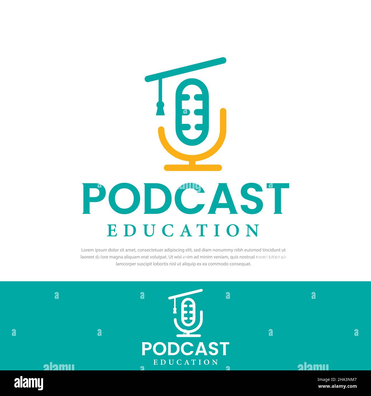Einfaches Design Vektor Linie Bildung Podcast Logo.Templates, Symbole, Symbole Stock Vektor