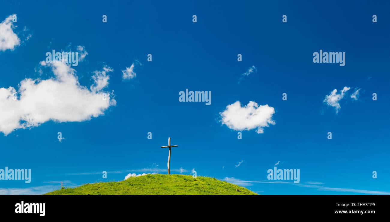 Kreuz an der Willersalpe, Hintersteiner Tal, Bad Hindelang, Allgäu, Bayern, Deutschland, Europa Stockfoto