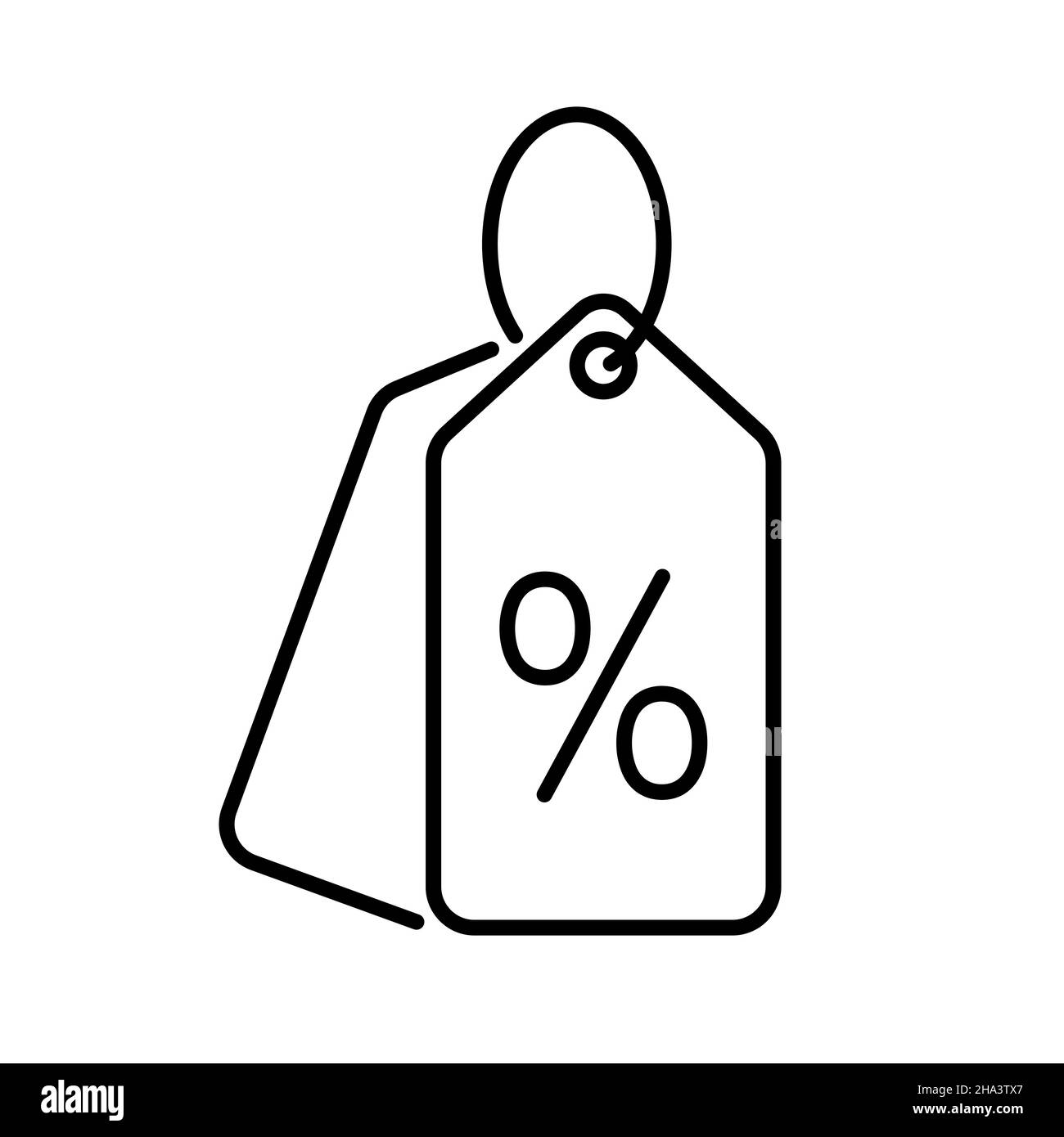 Tag-Symbol für Rabattangebot. Prozentsymbol. Symbol für lineare Shopping-Tags. Konzeptuelles Geschäftssymbol. Vektorgrafik Stock Vektor