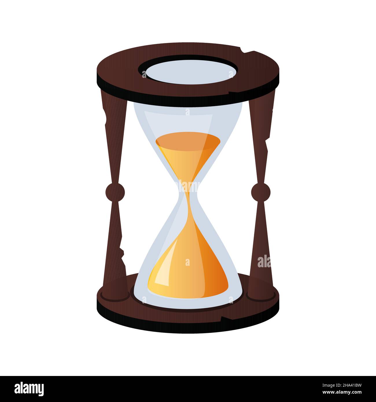 Hourglass - modernes flaches Design-Stil einzelnes isoliertes Objekt. Ordentliches, detailliertes Bild von Sandglas als Symbol der Zeitvergänglichkeit. Sie helfen zu definieren Stock Vektor