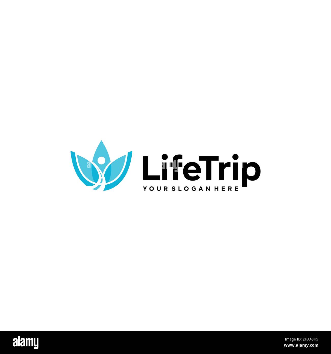 Modernes, flaches Buchstabenzeichen IM „LIFE TRIP“-Logo-Design Stock Vektor