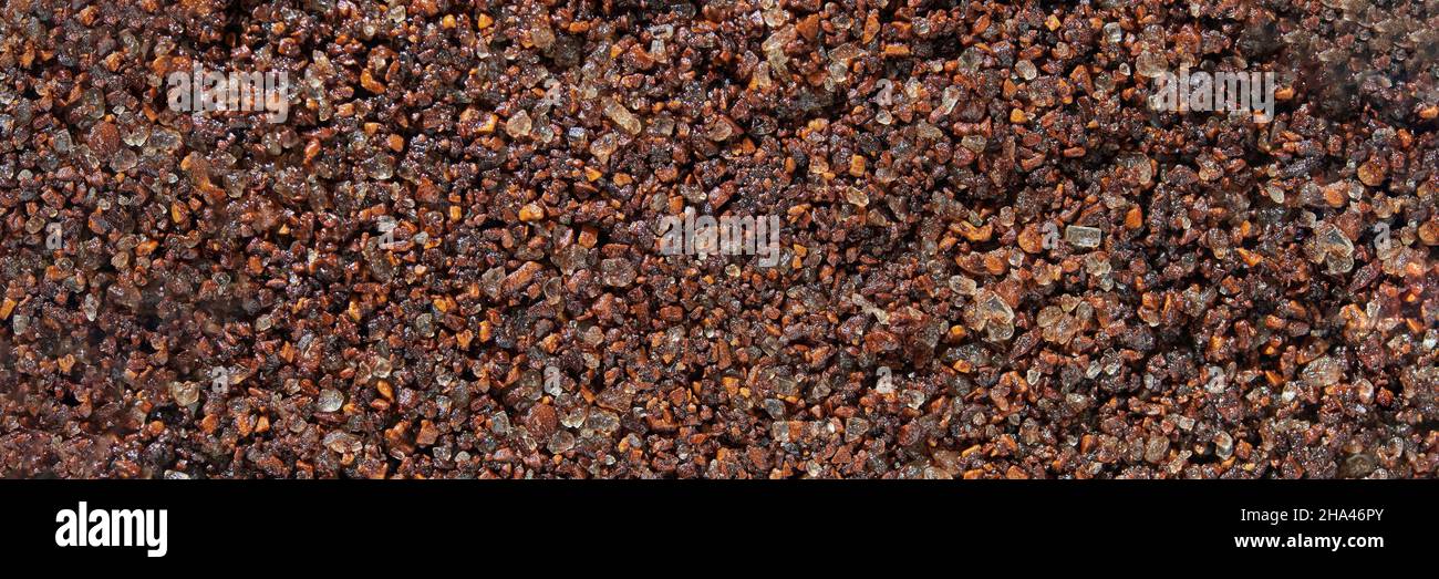 Peeling-Textur für Gesichtskaffee. Creme Hautpflege Kosmetik. Organischer Schlaganfall Stockfoto
