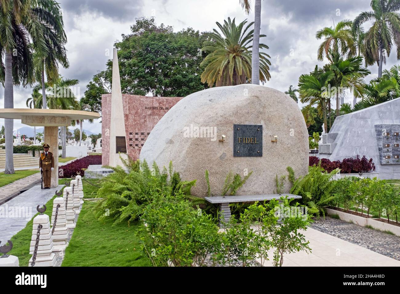 Mausoleum von Fidel Castro, dem kubanischen Präsidenten und Revolutionsführer auf dem Friedhof Santa Ifigenia in Santiago de Cuba auf der Insel Kuba, Karibik Stockfoto