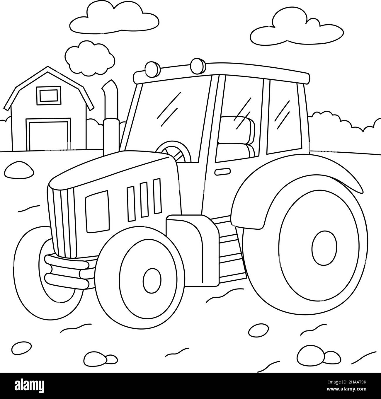 Drawing tractor Schwarzweiß-Stockfotos und -bilder - Alamy
