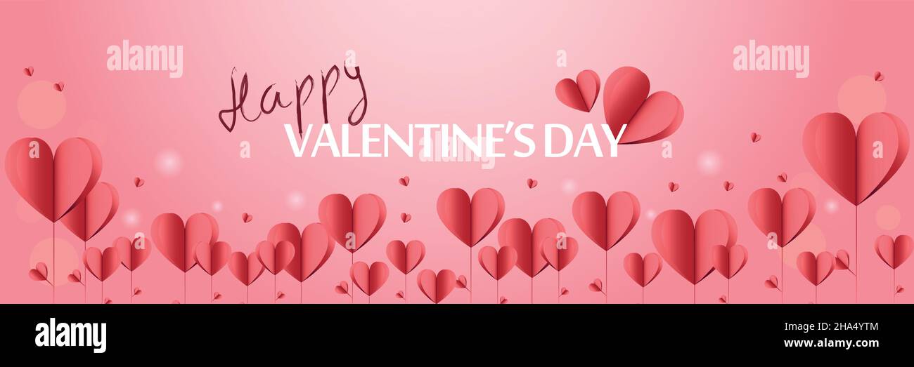 Rosa Papier Herzen Hintergrund für Valentinstag oder Muttertag Stock Vektor