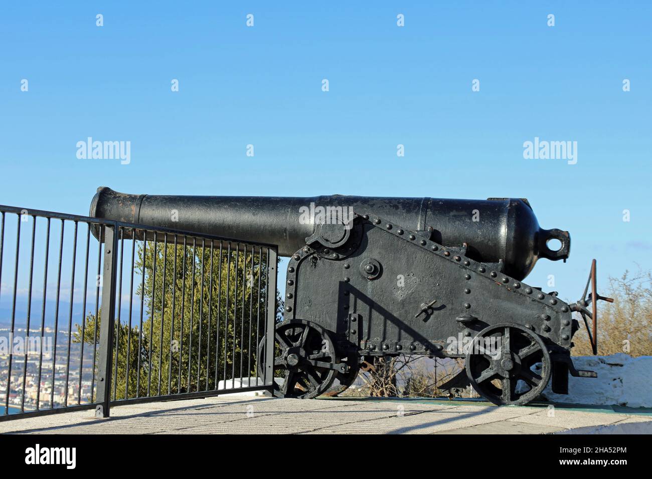 Militärische Reliquie am Upper Rock in Gibraltar Stockfoto