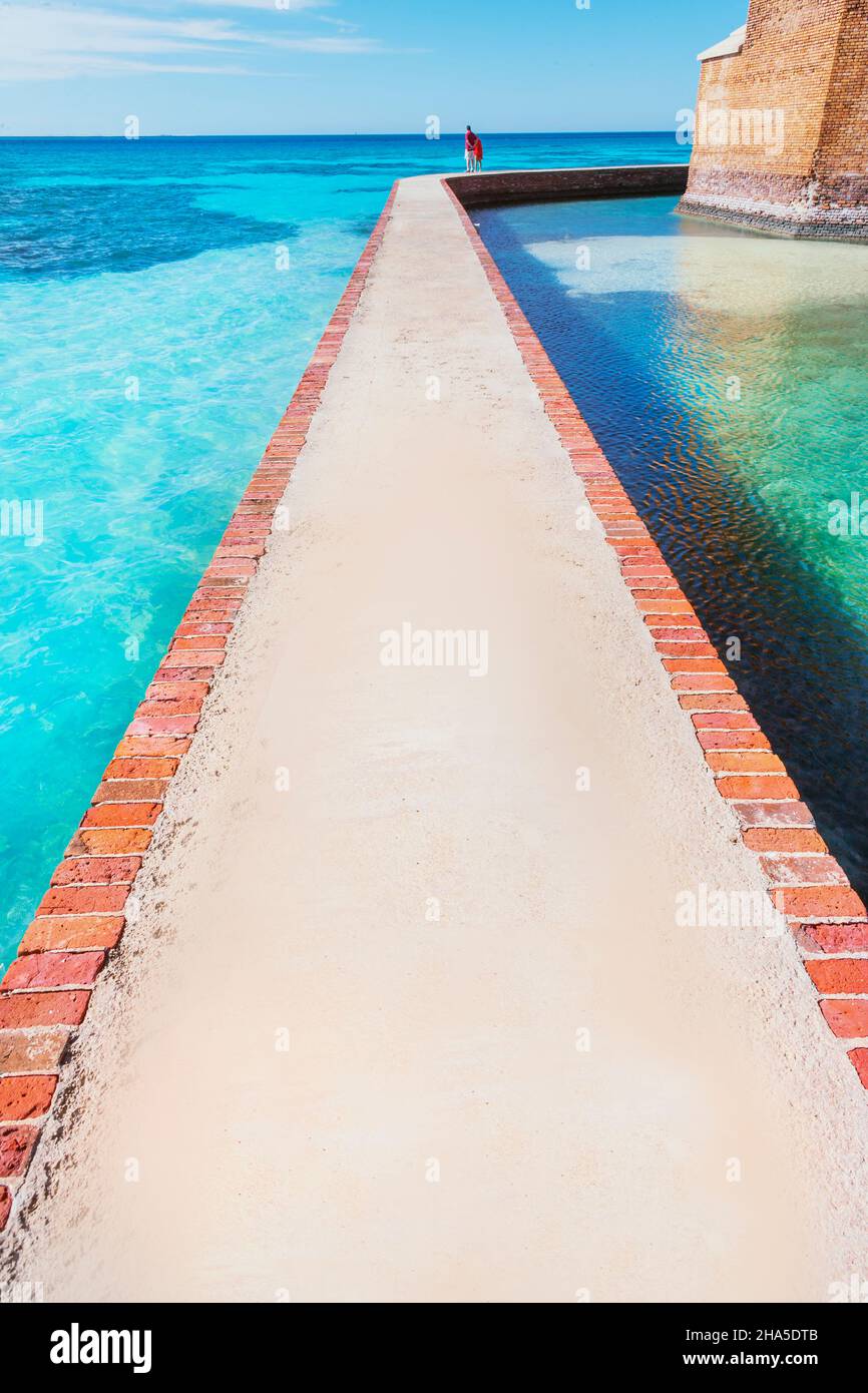 Pier um Fort Jefferson, Dry Tortugas National Park, Florida, USA Stockfoto