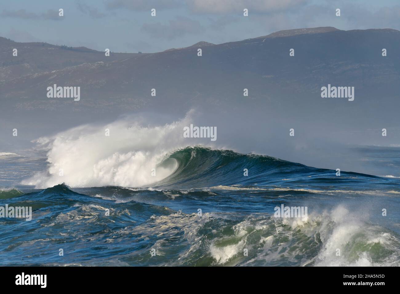 Wellenreiten in sandown Bay, westlichem Kap, Südafrika. Stockfoto