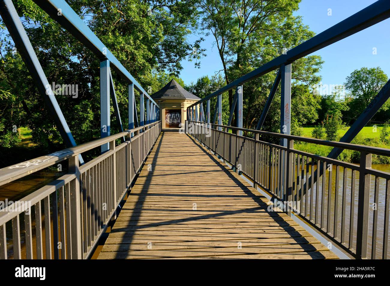 Dreierbrücke über der weißen elster in zeitz; burgenlandkreis; sachsen-anhalt; deutschland Stockfoto