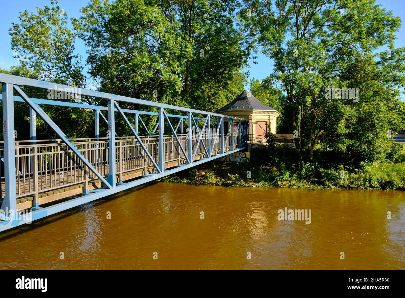 Dreierbrücke über der weißen elster in zeitz; burgenlandkreis; sachsen-anhalt; deutschland Stockfoto