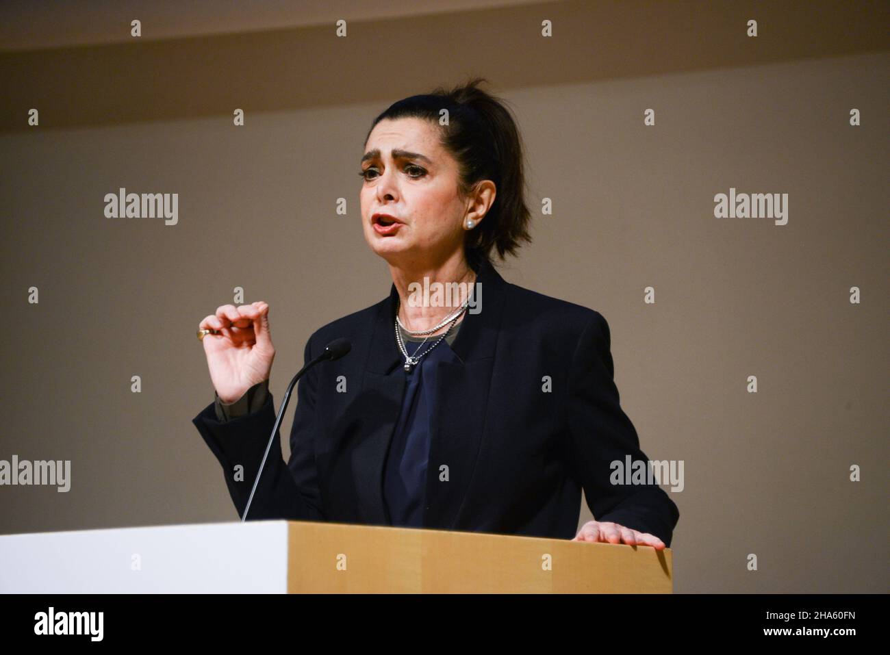 Rom, Italien. 10th Dez 2021. Laura Boldrini, Politikerin während des CIDU Award 2020 und 2021, Nachrichten in Rome, Italy, December 10 2021 Quelle: Independent Photo Agency/Alamy Live News Stockfoto