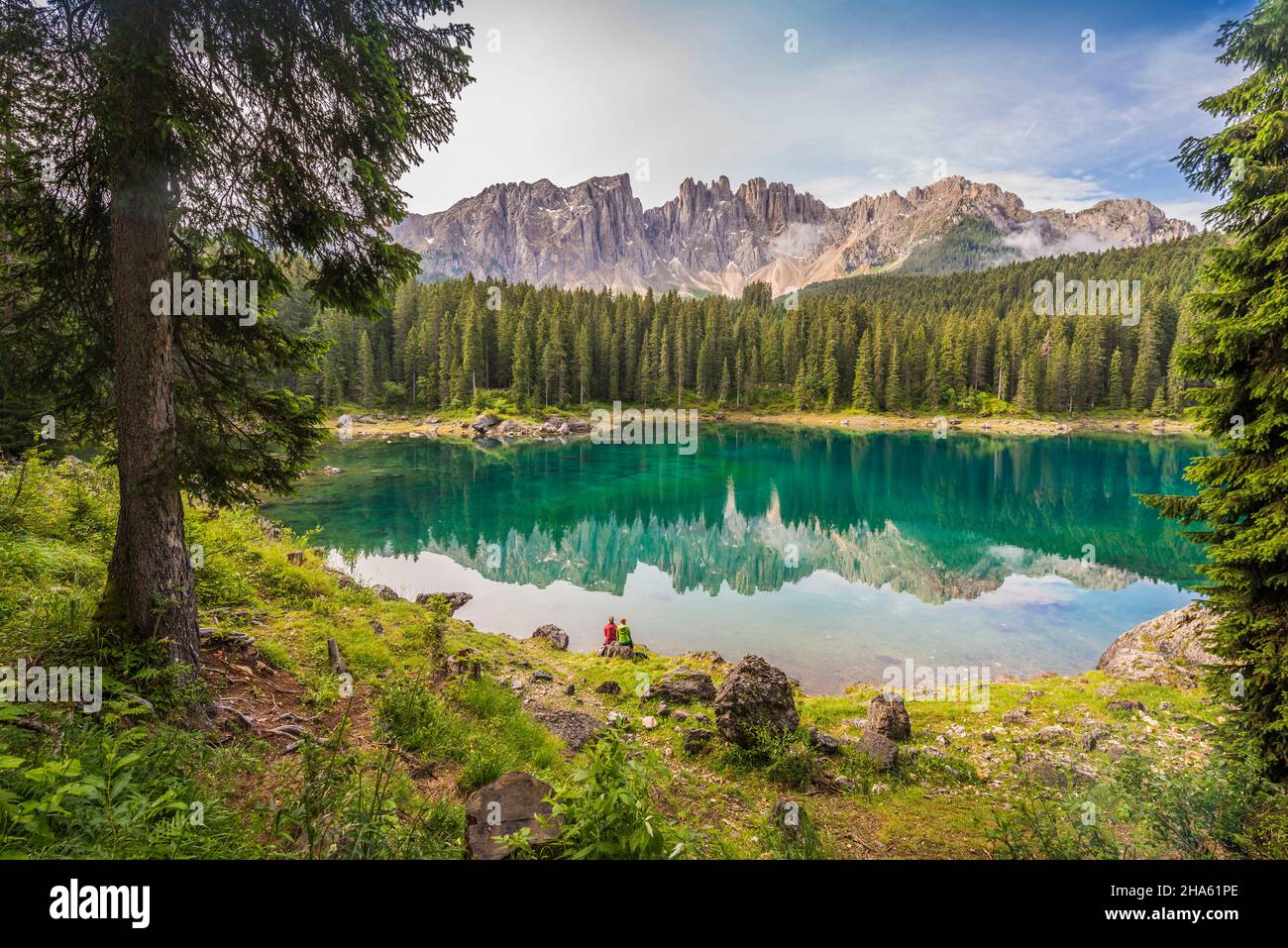 italien, Südtirol, trentino, Alto adige, dolomiten, egen-tal, karerpass, karersee, latemar-Massiv Stockfoto